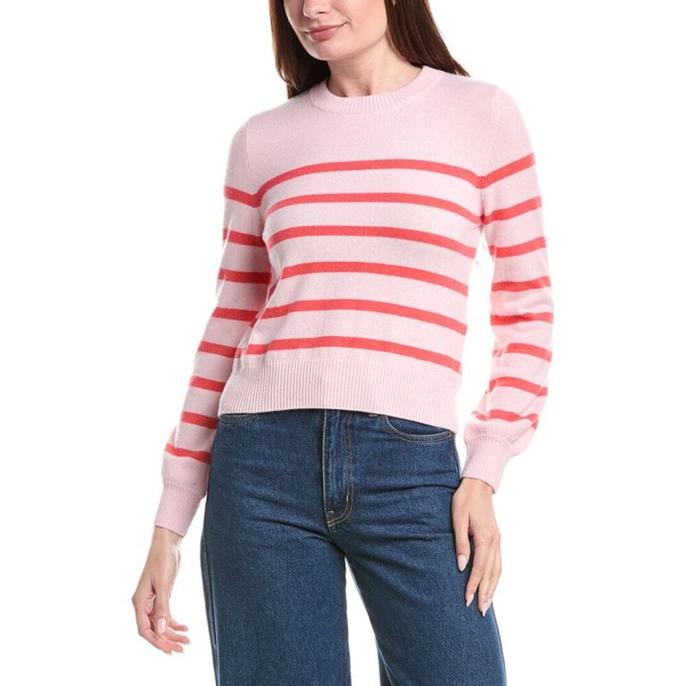 &Isla Womens  Frankie Stripe Cashmere Top, Red